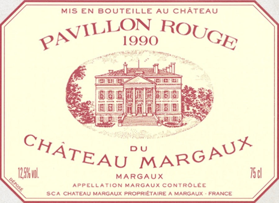 Pavillon Rouge Du Châteaux Margaux 1990 (étiquette légèrement abîmée)