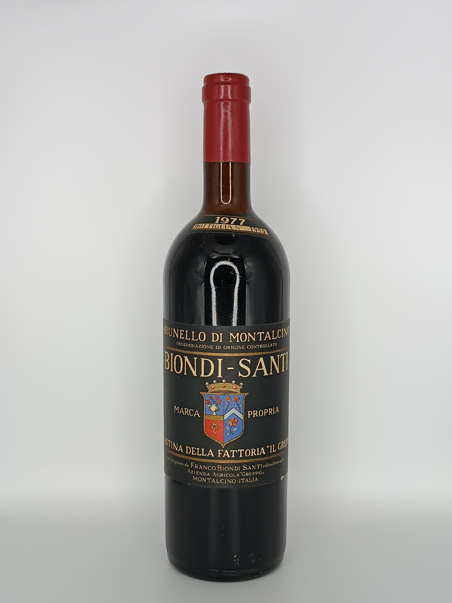 Biondi-Santi, Tenuta Greppo Annata	Brunello di Montalcino DOCG, Italia	1977